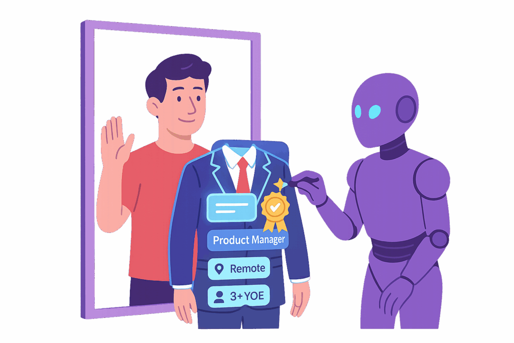 AI creating a custom resume tailored to specific job requirements and candidate strengths